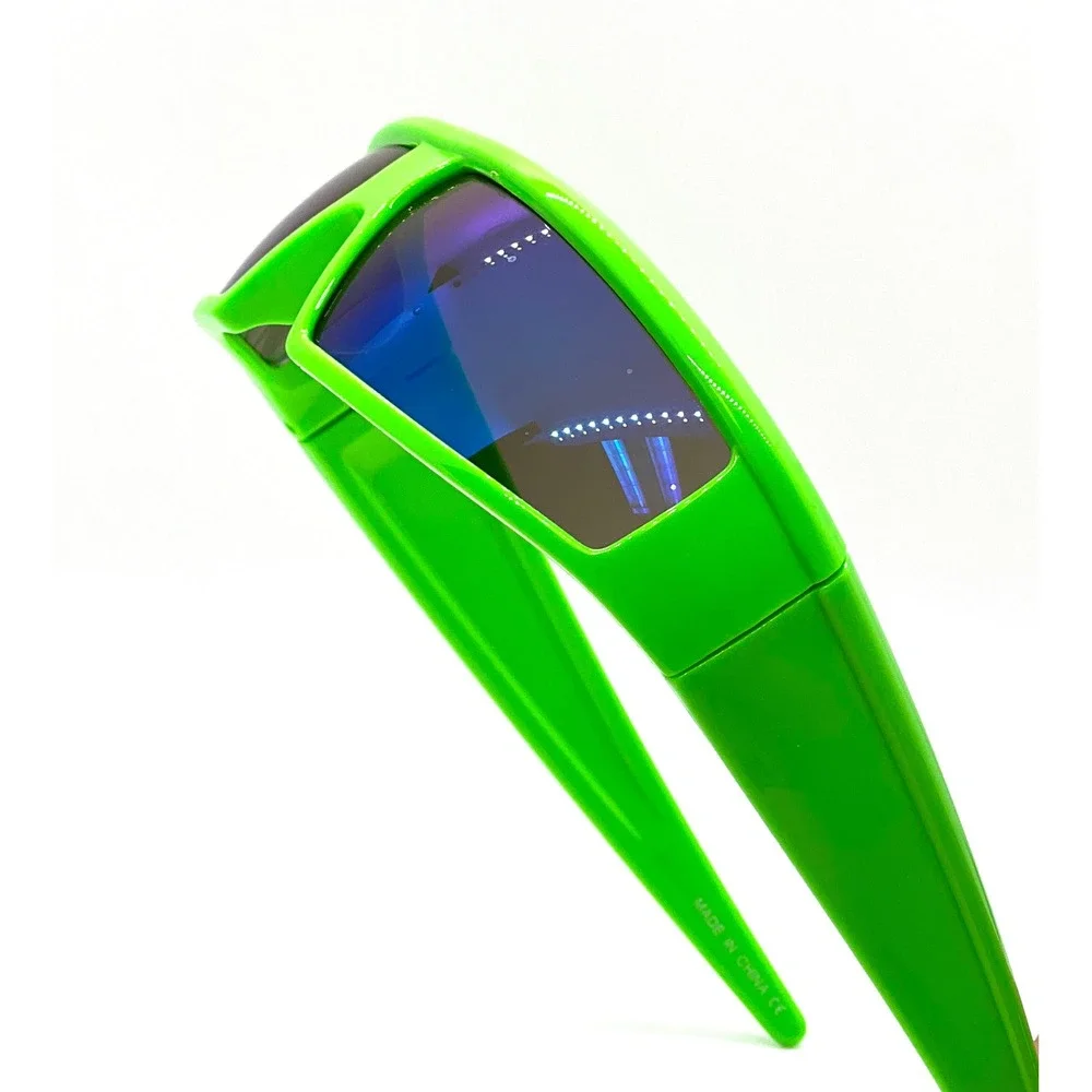 Women Sunglasses Fashion Green Frame‎ Shield Retro Running Fishing Shades Small
